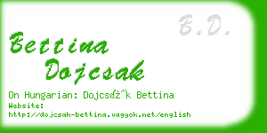 bettina dojcsak business card